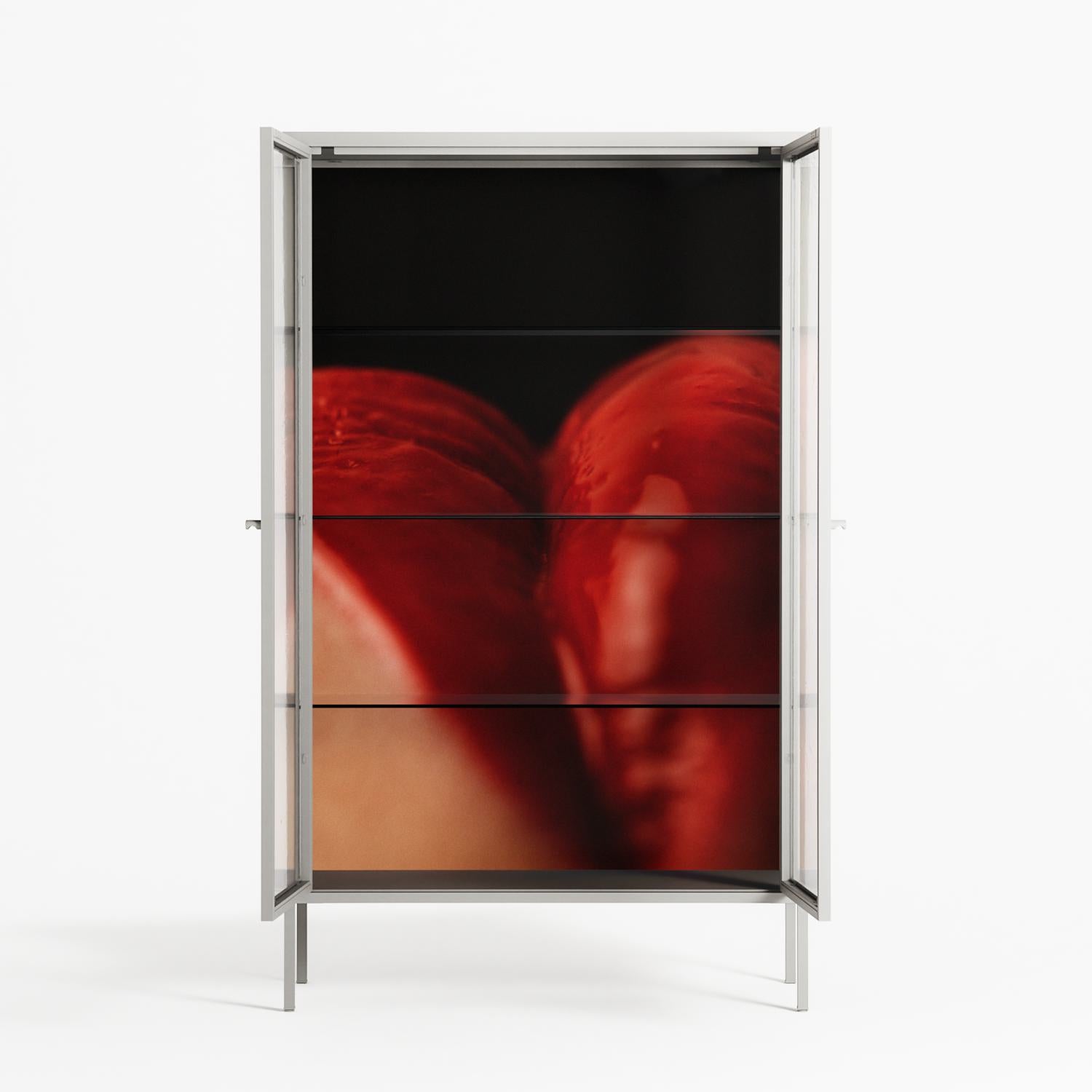 Red 3 - Cabinet - Nadia Ryder - Chalk - Clear glass