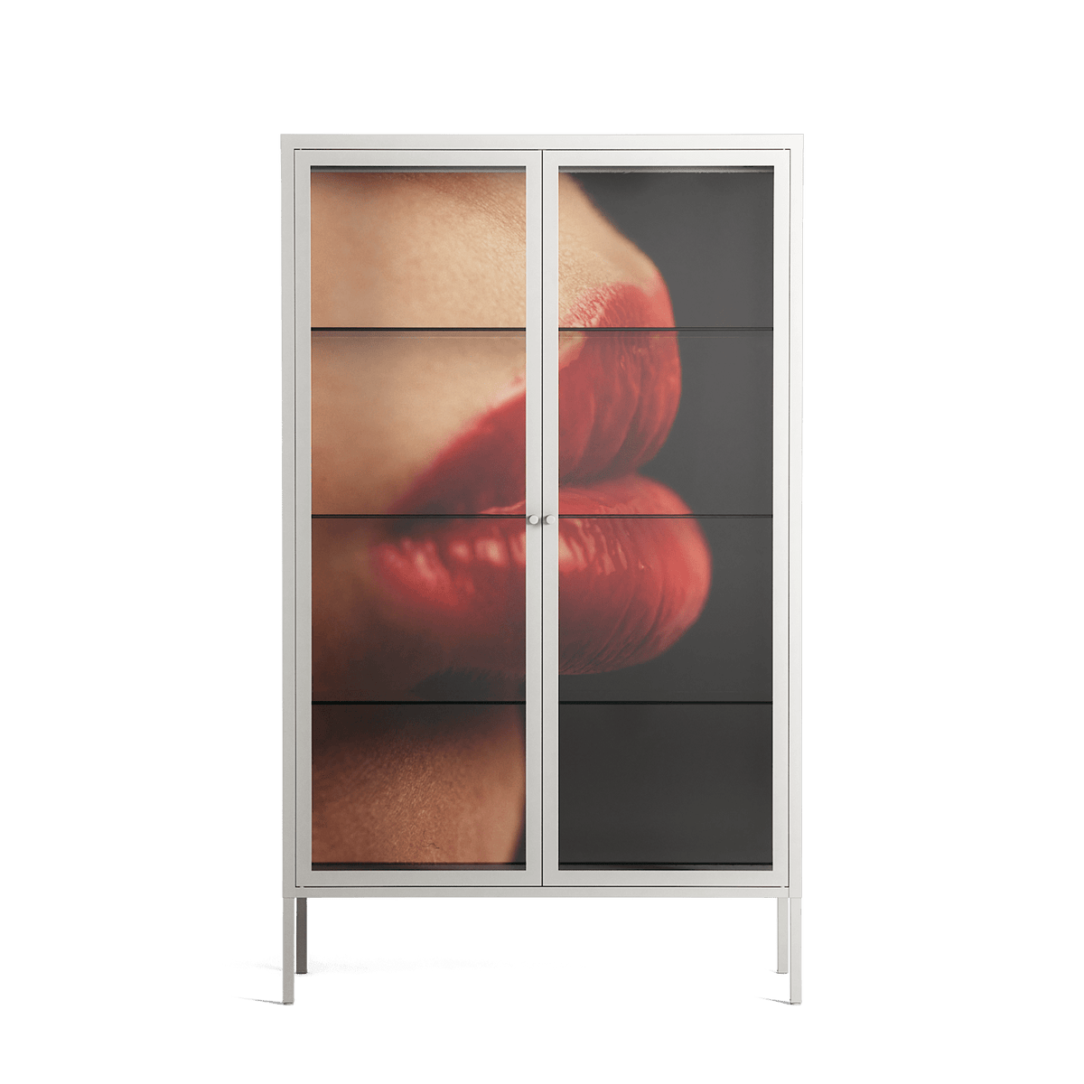 Red 4 - Cabinet - Nadia Ryder - Chalk - Clear glass