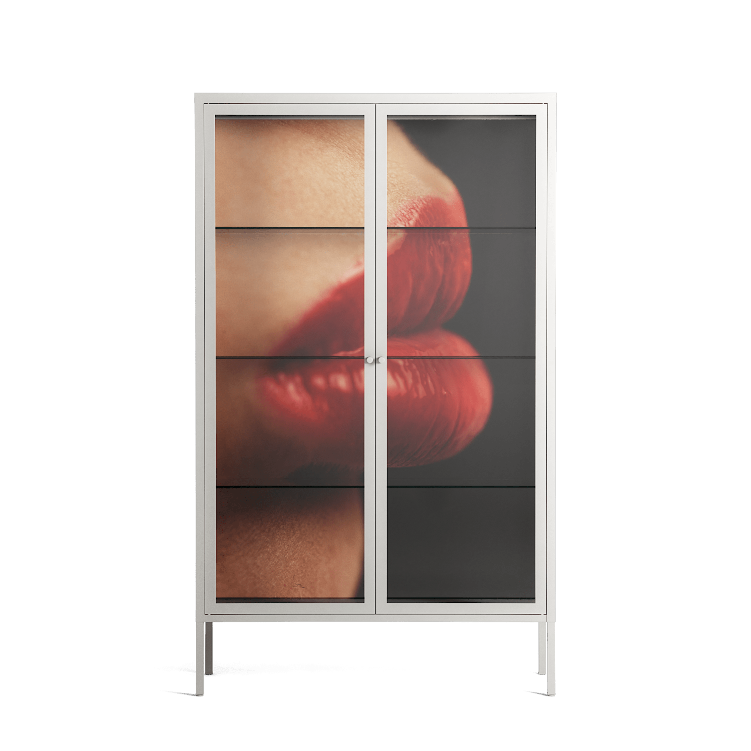 Red 4 - Cabinet - Nadia Ryder - Chalk - Clear glass