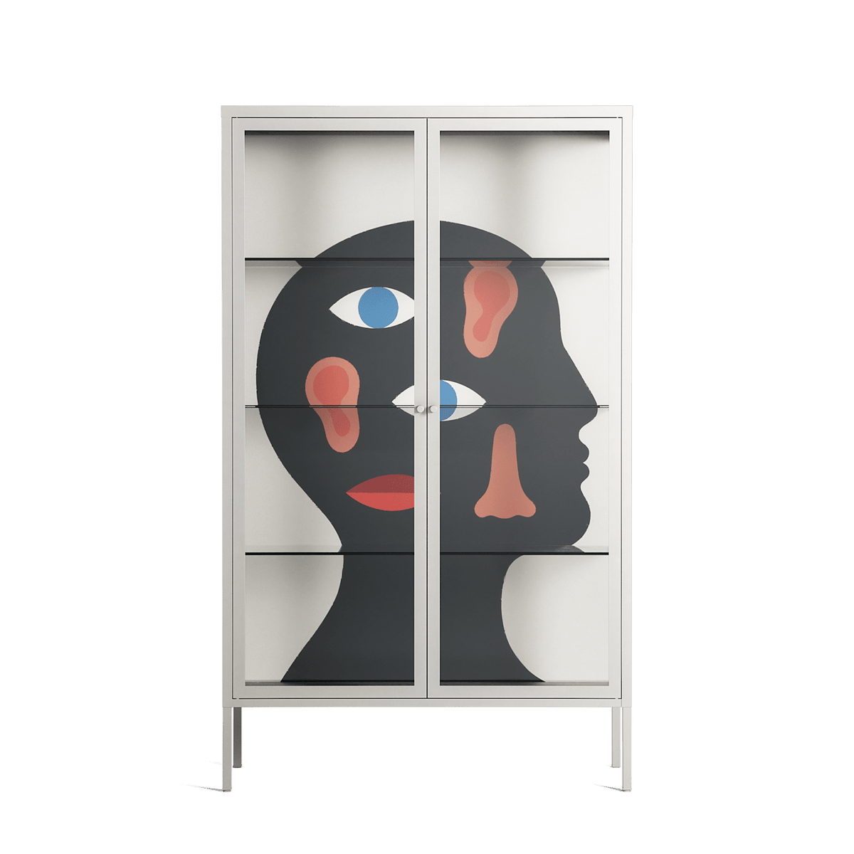 Désordre_Intérieur - Cabinet - David Vanadia - Chalk - Clear glass