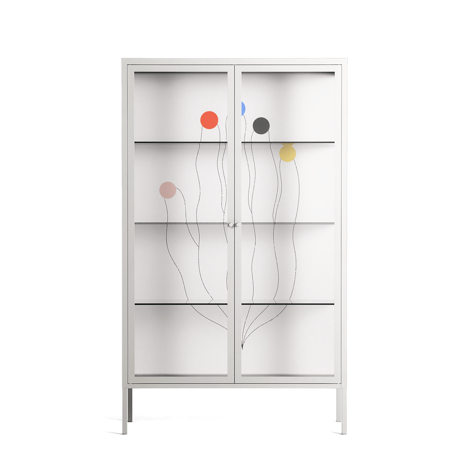 Épanoui - Cabinet - David Vanadia - Chalk - Clear glass