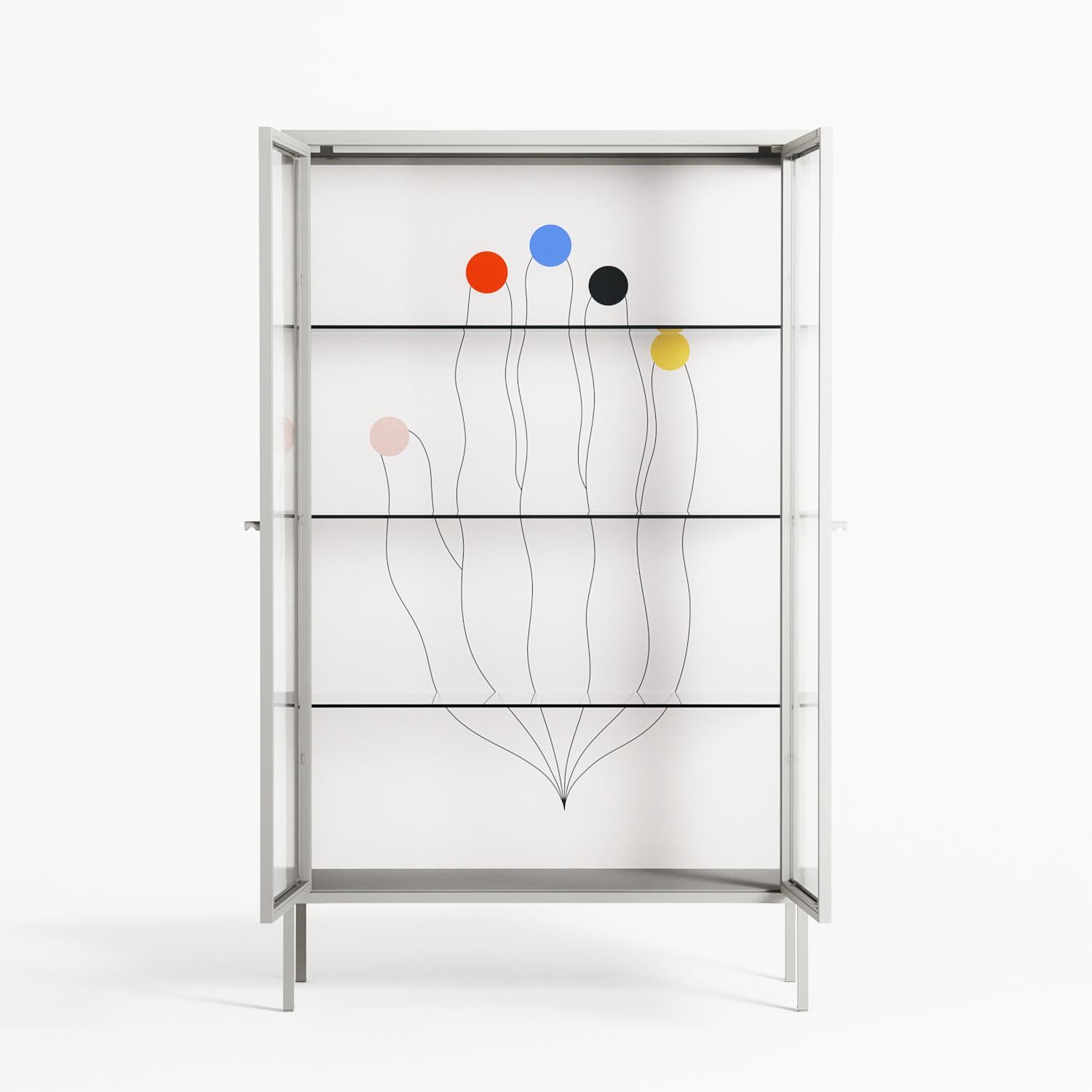 Épanoui - Cabinet - David Vanadia - Chalk - Clear glass