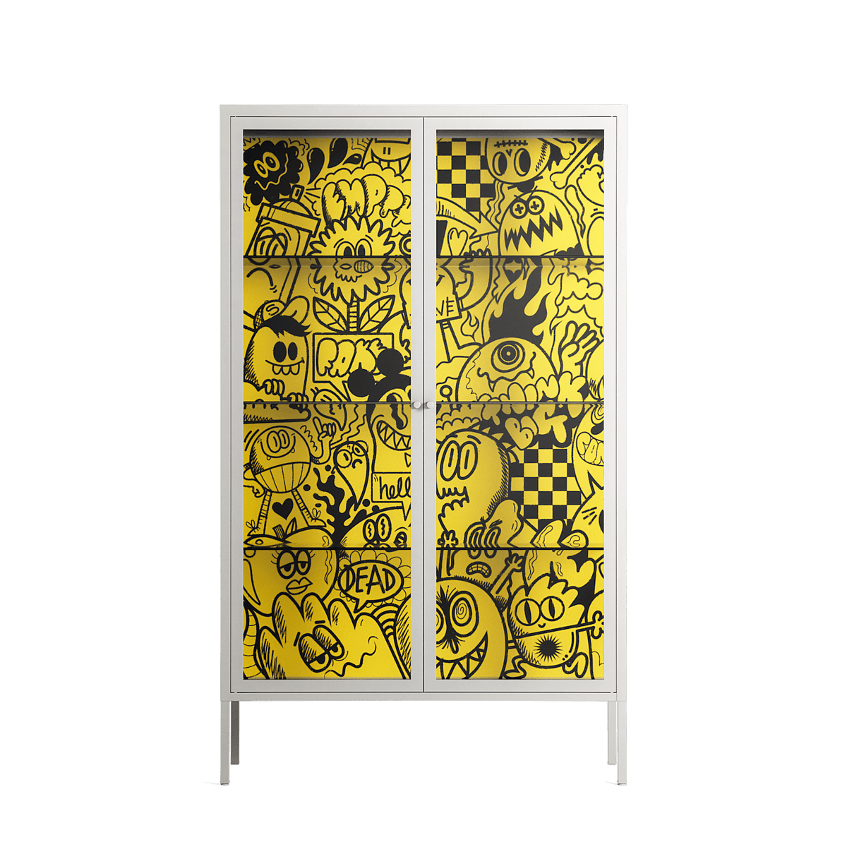 What a Mess - Cabinet - Craig Watkins - Chalk - Clear glass