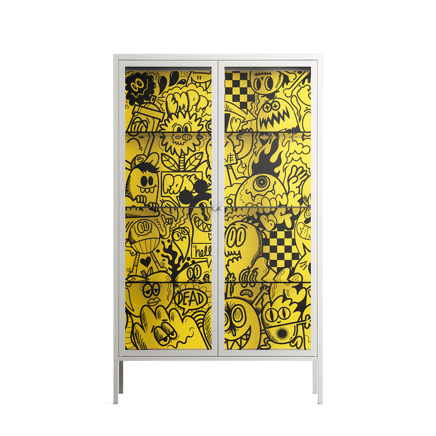 What a Mess - Cabinet - Craig Watkins - Chalk - Clear glass