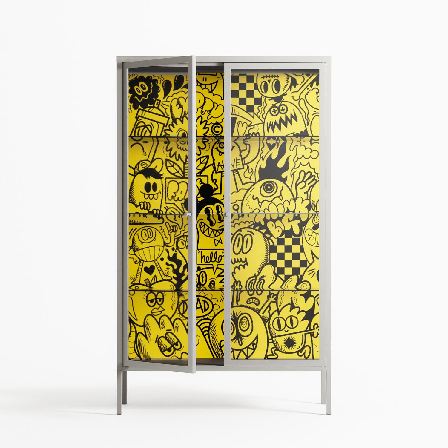 What a Mess - Cabinet - Craig Watkins - Chalk - Clear glass