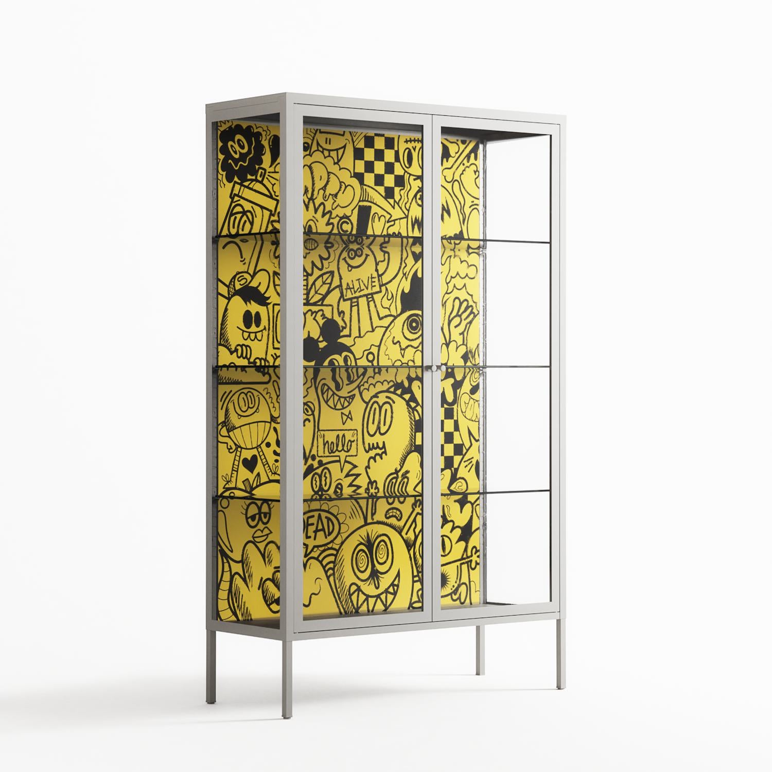 What a Mess - Cabinet - Craig Watkins - Chalk - Clear glass