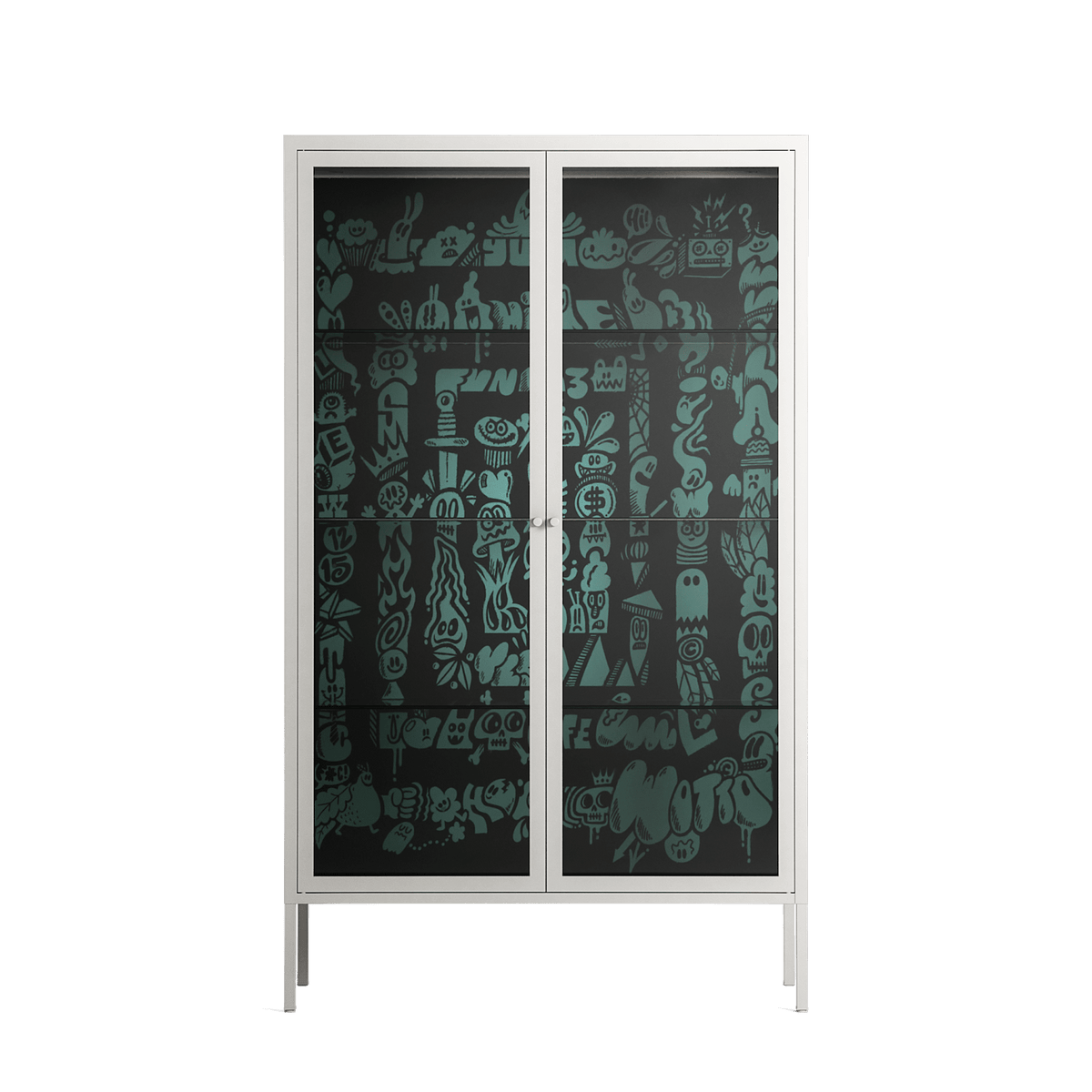 Optical Delusion - Cabinet - Craig Watkins - Chalk - Clear glass