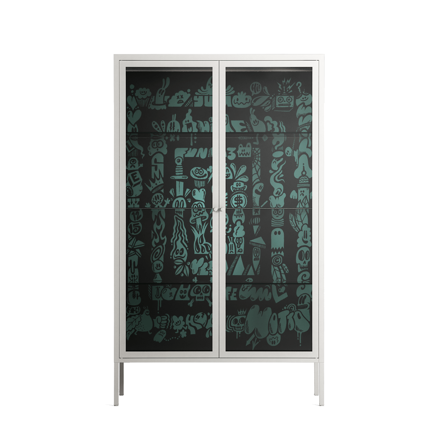 Optical Delusion - Cabinet - Craig Watkins - Chalk - Clear glass