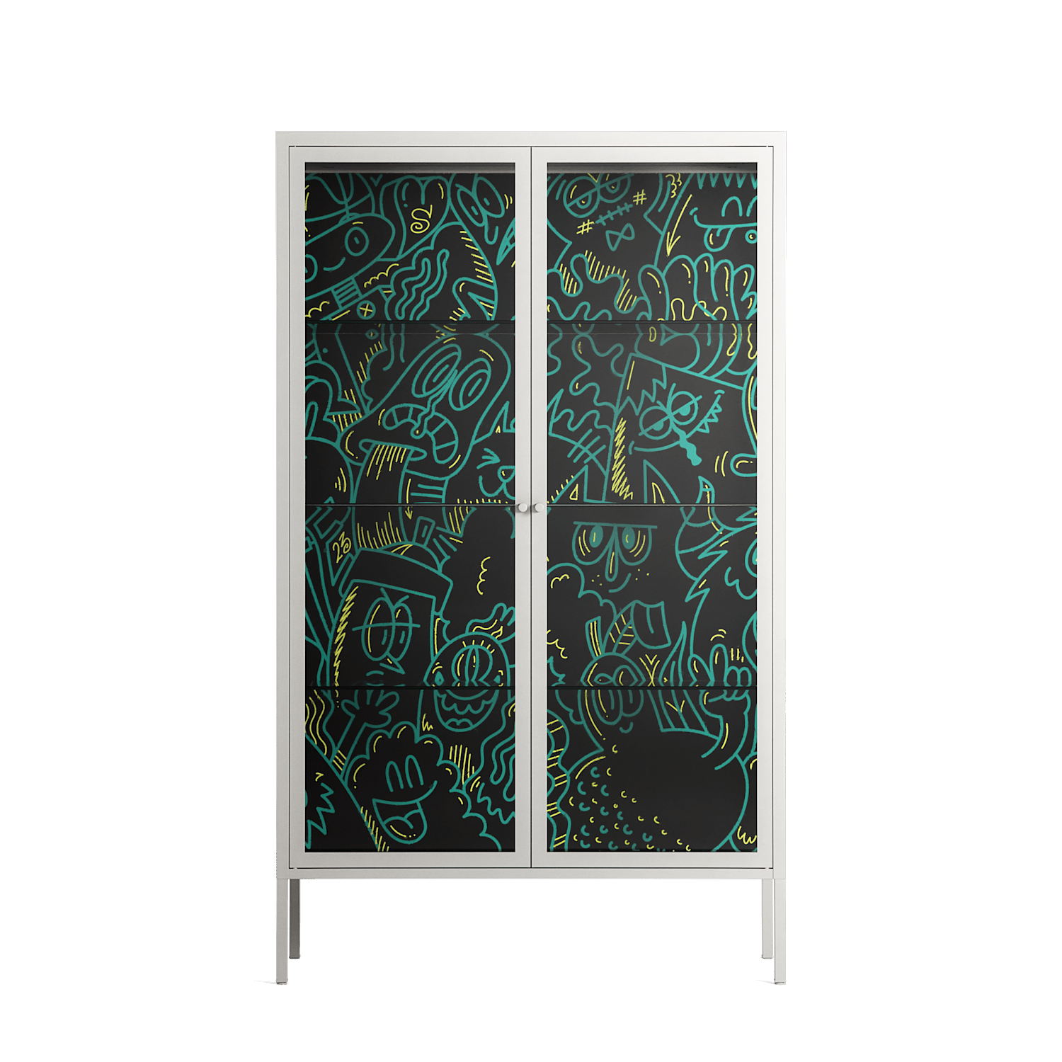 The Green Line - Cabinet - Craig Watkins - Chalk - Clear glass