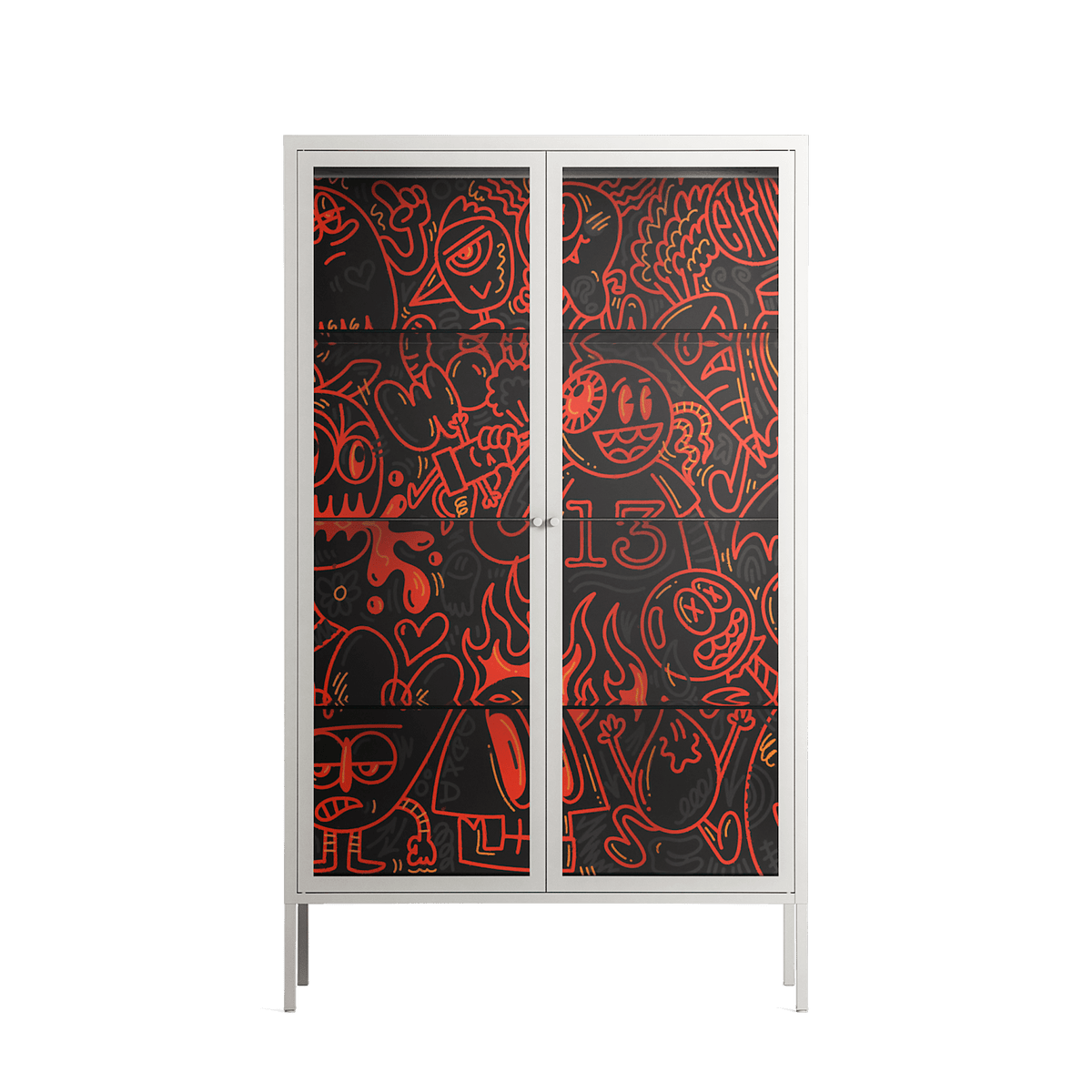 Wottosque Red - Cabinet - Craig Watkins - Chalk - Clear glass
