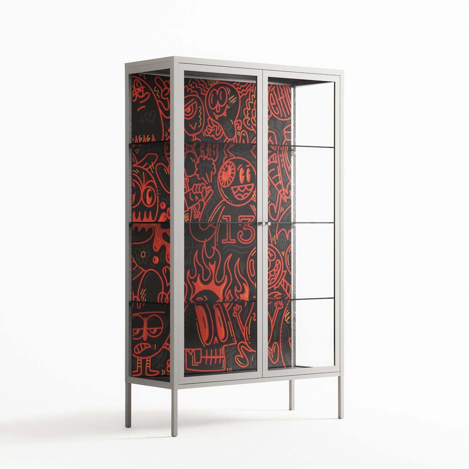 Wottosque Red - Cabinet - Craig Watkins - Chalk - Clear glass