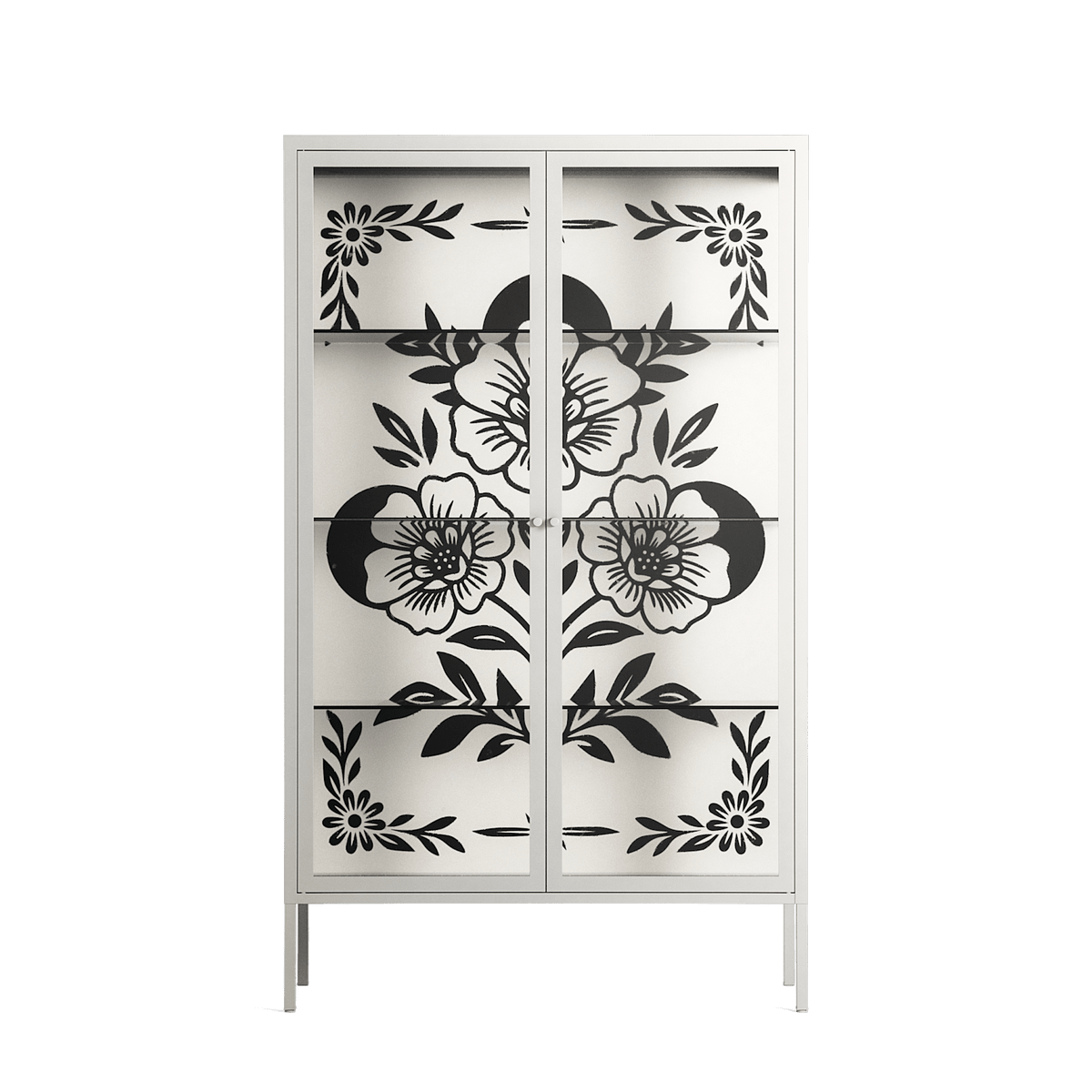 Barbed Bloom - Cabinet - Daphna Sebbane - Chalk - Clear glass