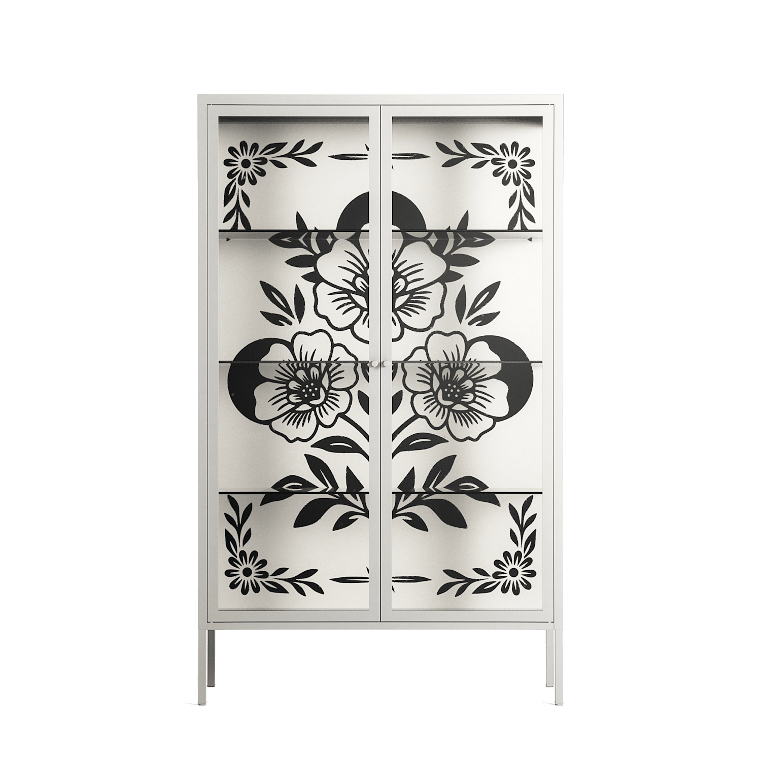 Barbed Bloom - Cabinet - Daphna Sebbane - Chalk - Clear glass