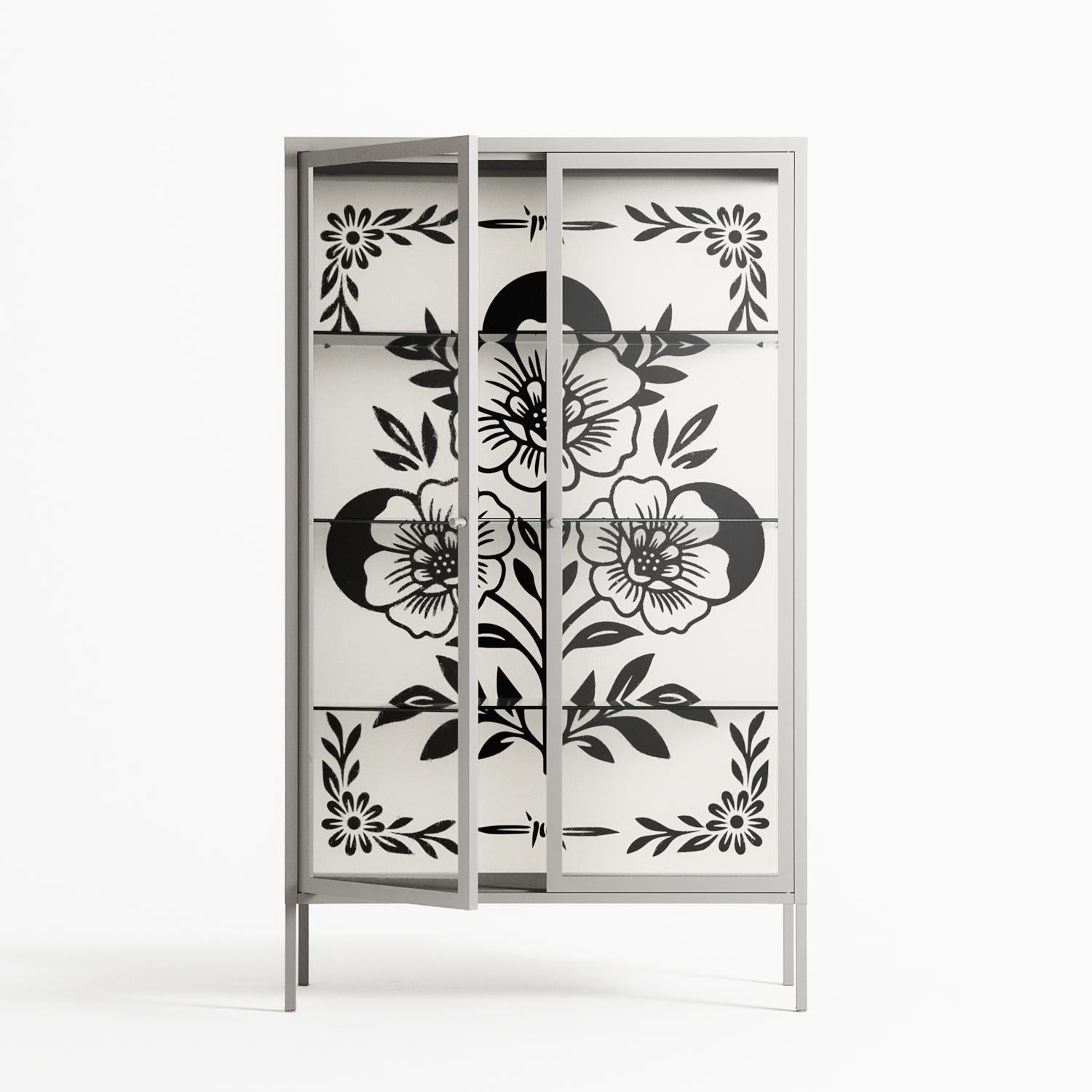 Barbed Bloom - Cabinet - Daphna Sebbane - Chalk - Clear glass