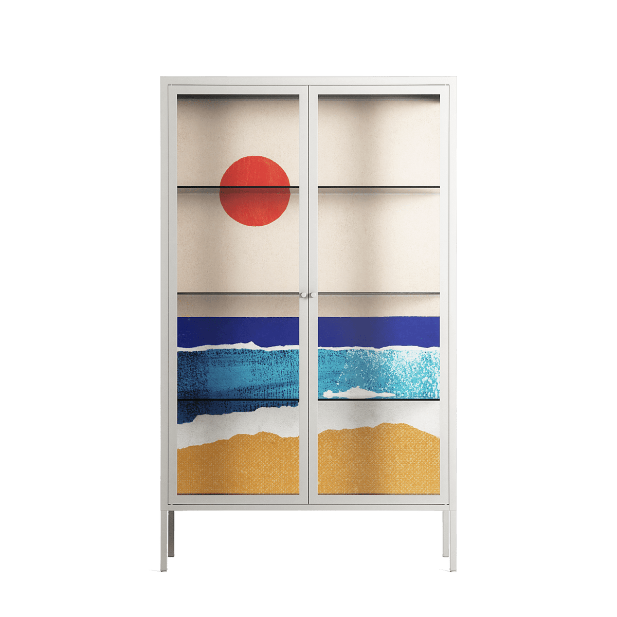 Ocean Sunrise - Cabinet - Henry Rivers - Chalk - Clear glass