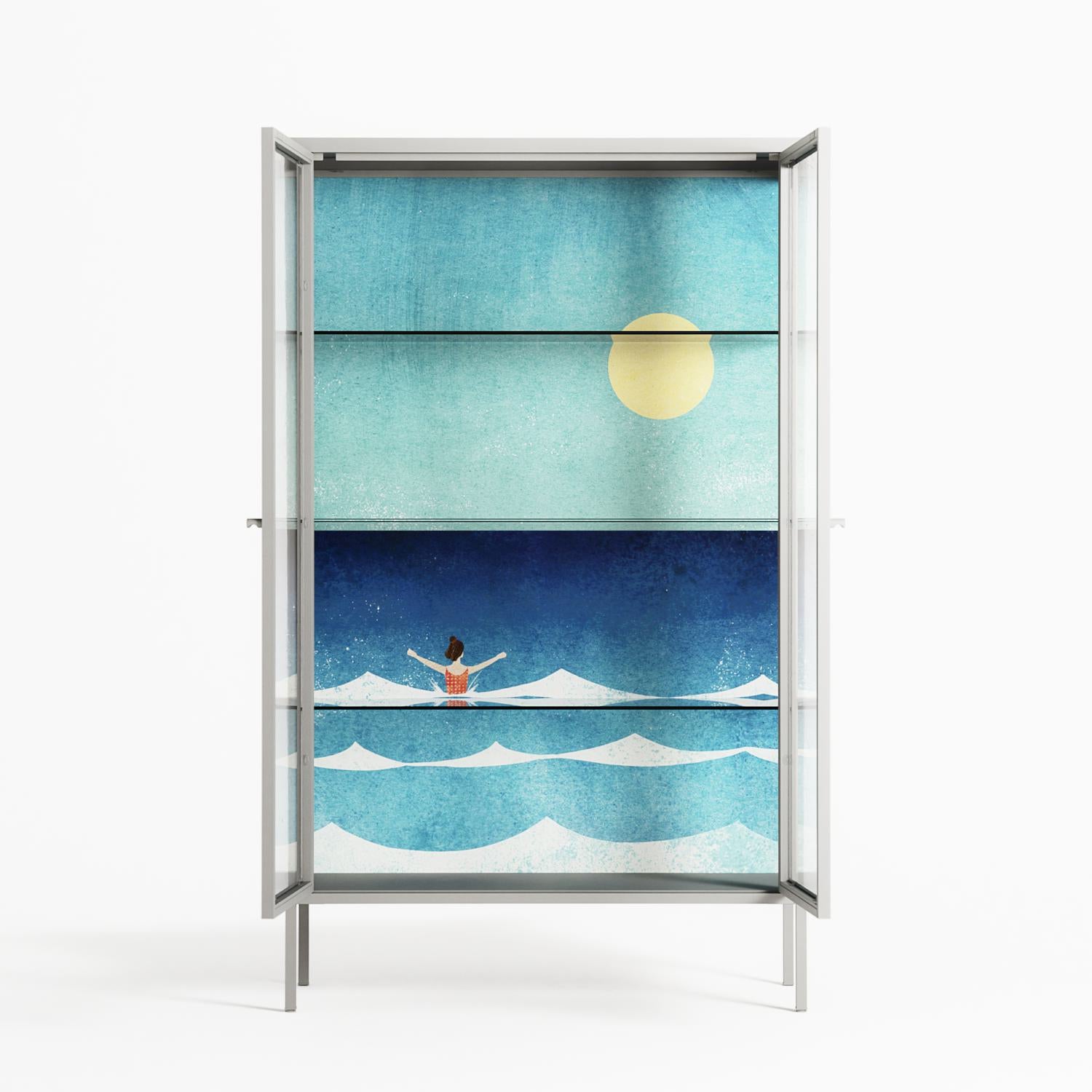 Sea Swim - Cabinet - Henry Rivers - Chalk - Clear glass