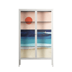 The Wave - Cabinet - Henry Rivers - Chalk - Clear glass