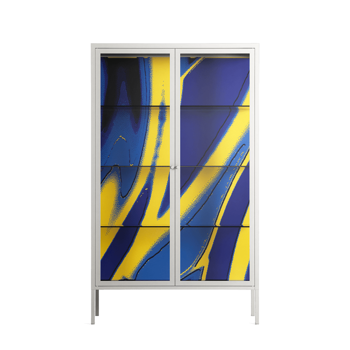 Blue Gale - Cabinet - Oluwasheyi Adebayo - Chalk - Clear glass