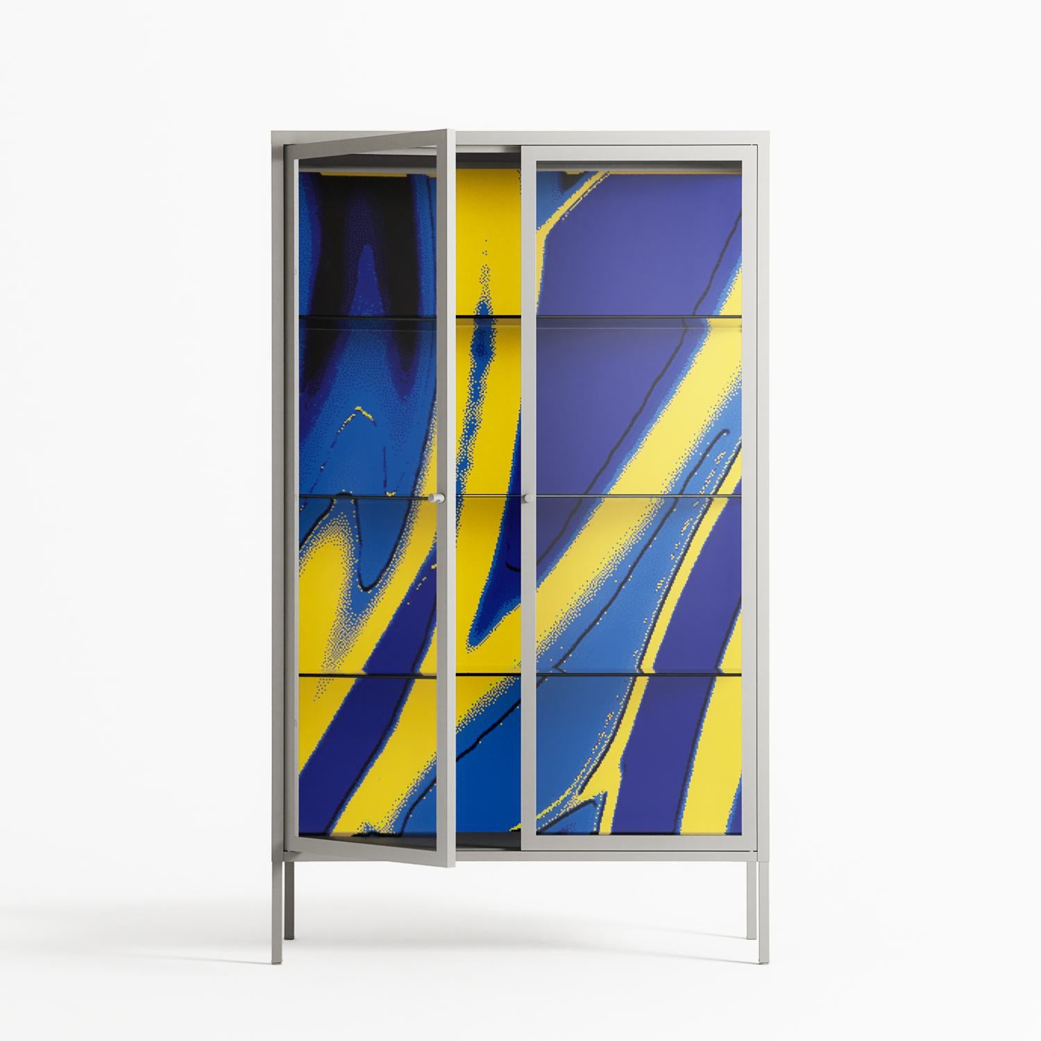 Blue Gale - Cabinet - Oluwasheyi Adebayo - Chalk - Clear glass