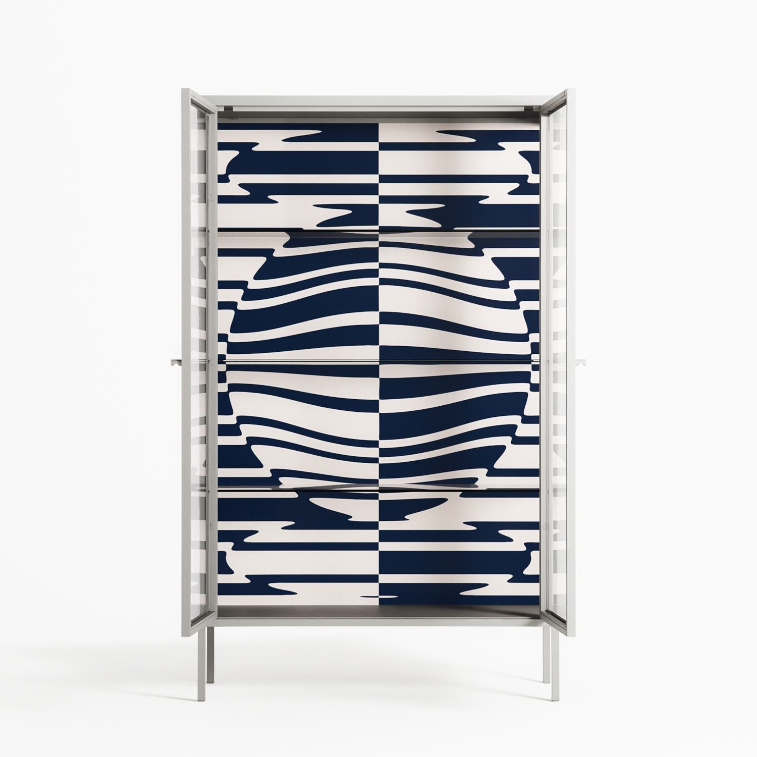 Wave Lens - Cabinet - Oluwasheyi Adebayo - Chalk - Clear glass