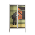 Anonymous Reader - Cabinet - Kristin Eriksson - Chalk - Clear glass