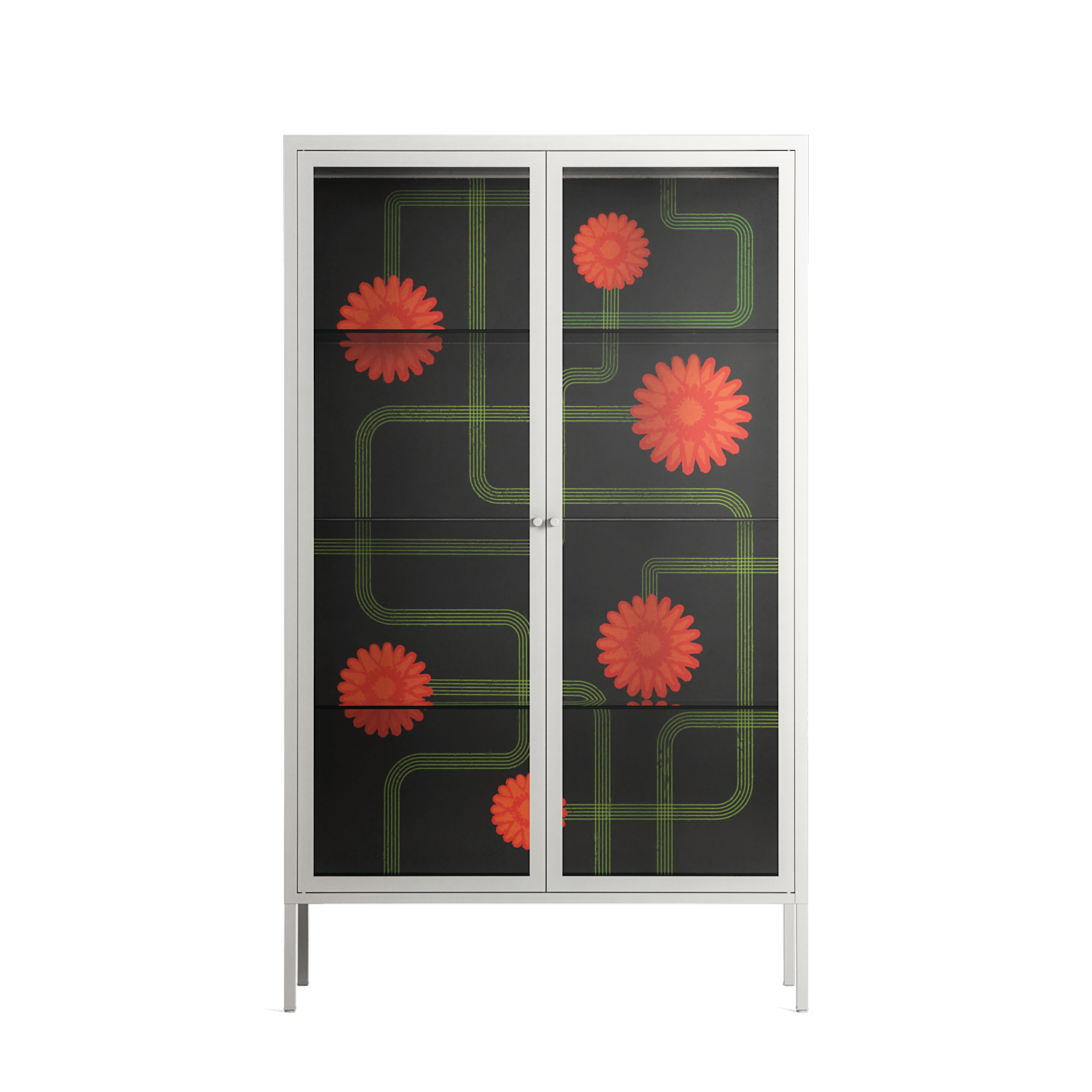 Floral Pipes - Cabinet - Kristin Eriksson - Chalk - Clear glass