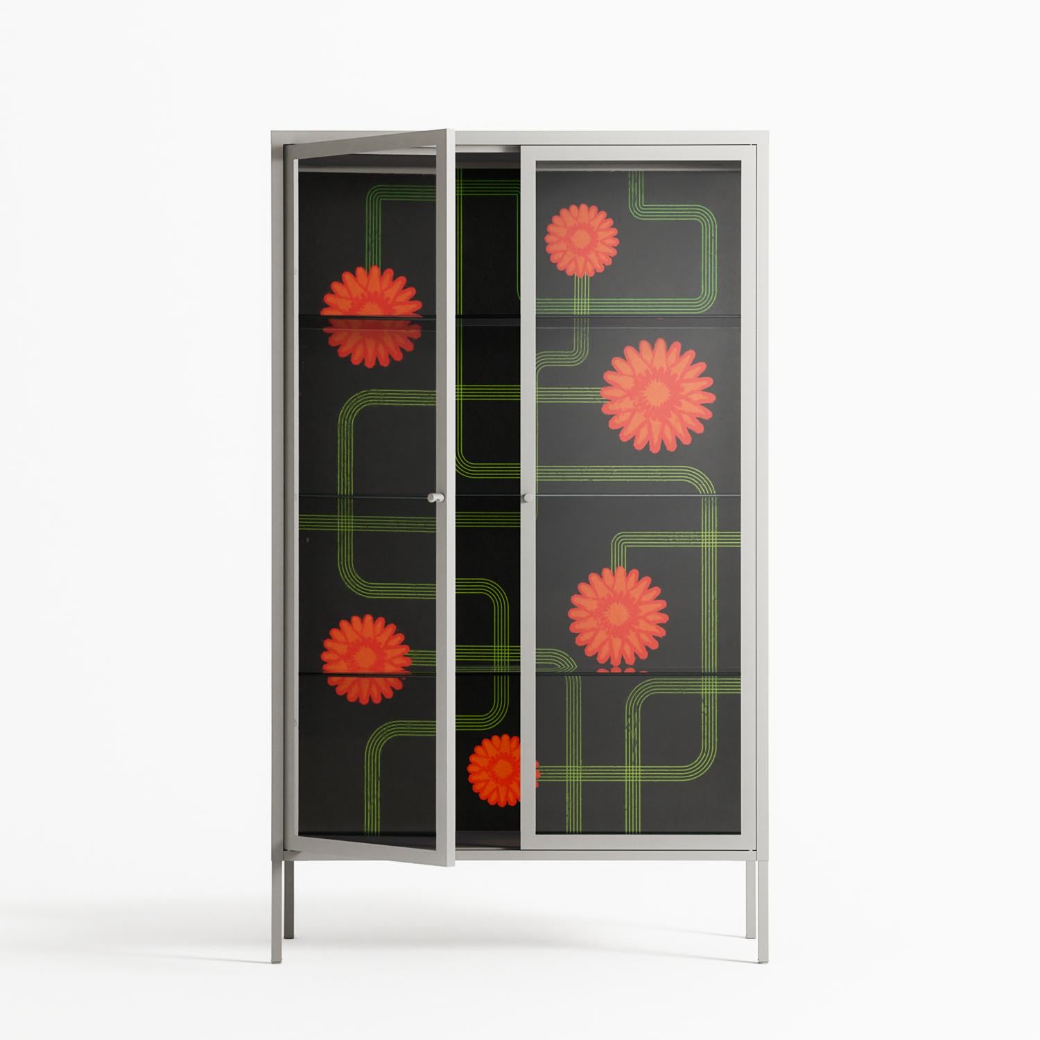 Floral Pipes - Cabinet - Kristin Eriksson - Chalk - Clear glass