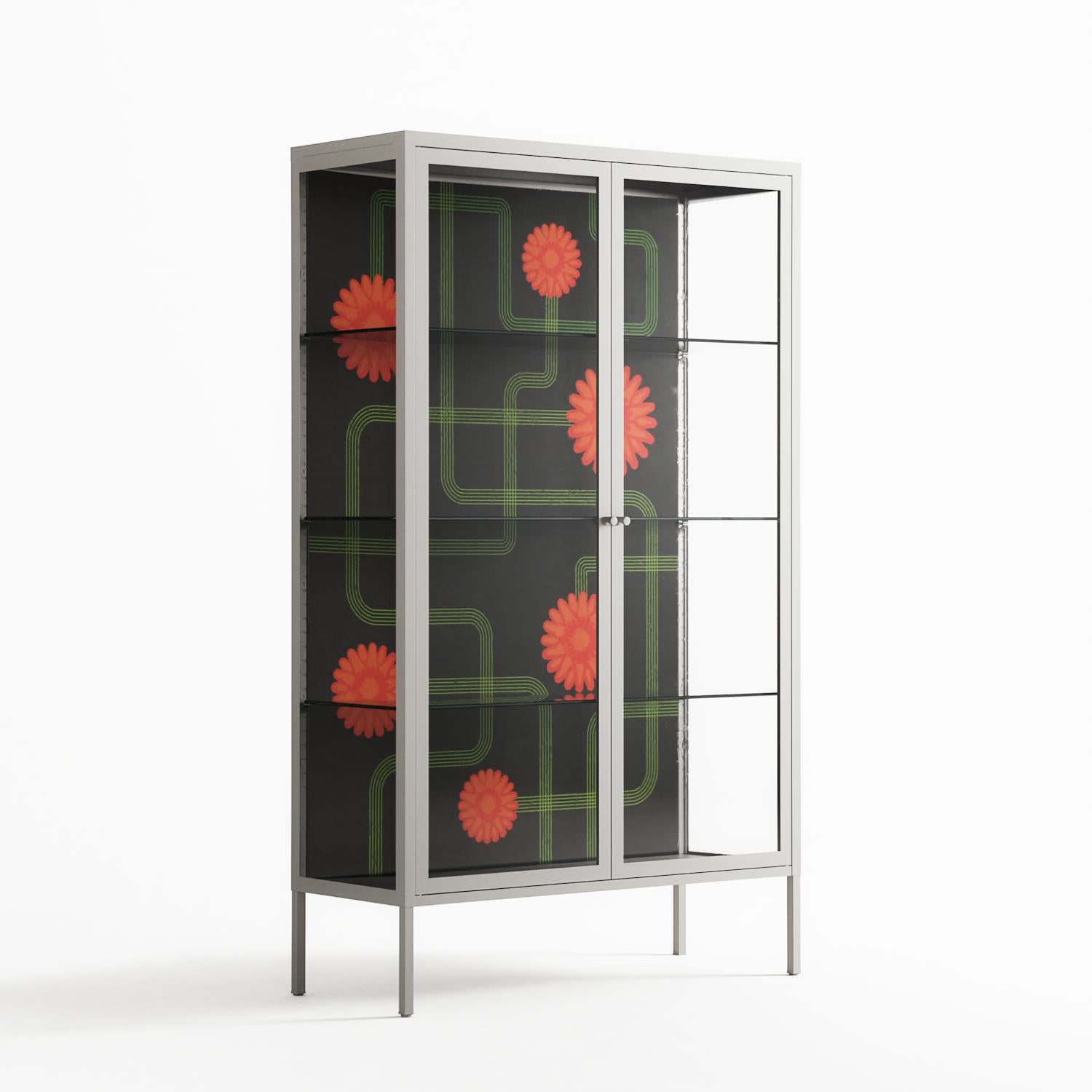 Floral Pipes - Cabinet - Kristin Eriksson - Chalk - Clear glass