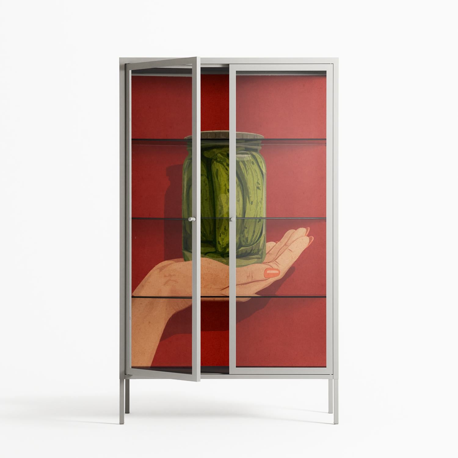Pickles - Cabinet - Kristin Eriksson - Chalk - Clear glass