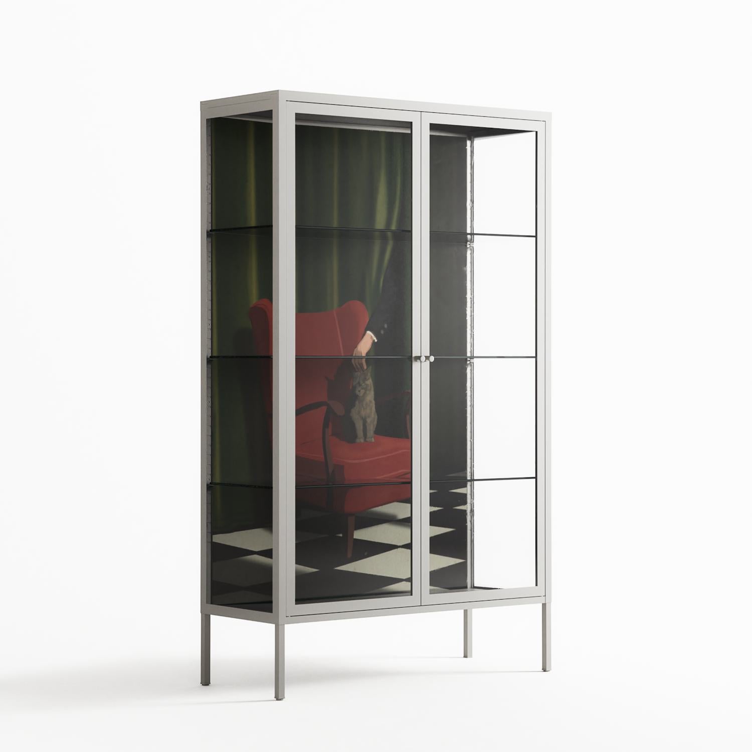 The Man Behind The Curtain - Cabinet - Kristin Eriksson - Chalk - Clear glass