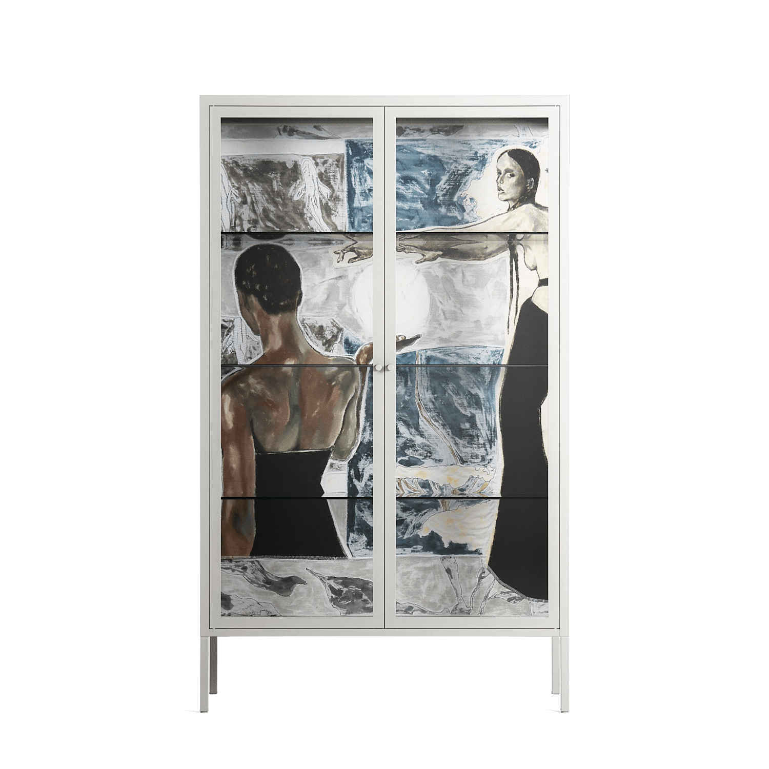 Balance - Cabinet - Sophie Goudman-Peachey - Chalk - Clear glass