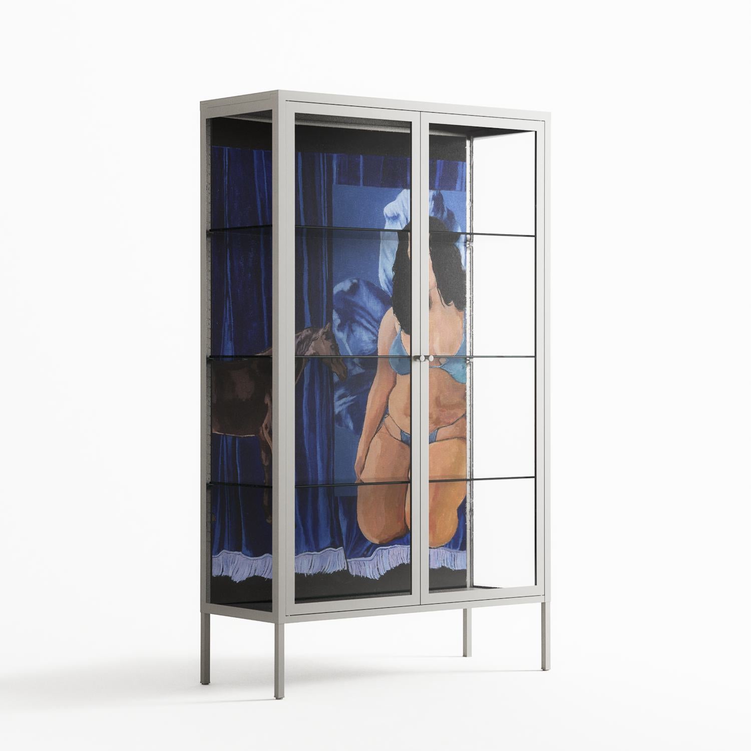 Blue Velvet - Cabinet - Sophie Goudman-Peachey - Chalk - Clear glass