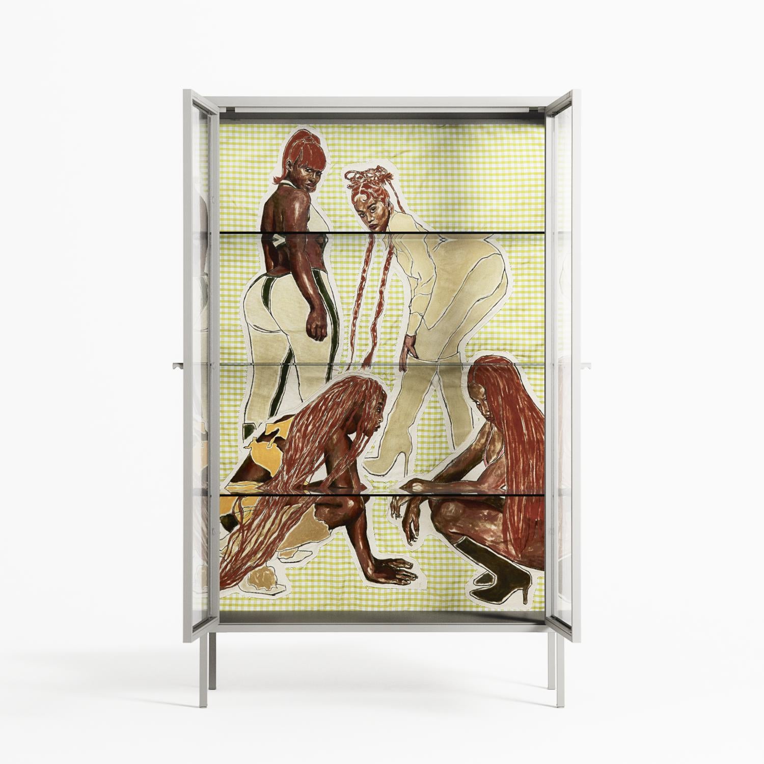 Can You Face It - Cabinet - Sophie Goudman-Peachey - Chalk - Clear glass