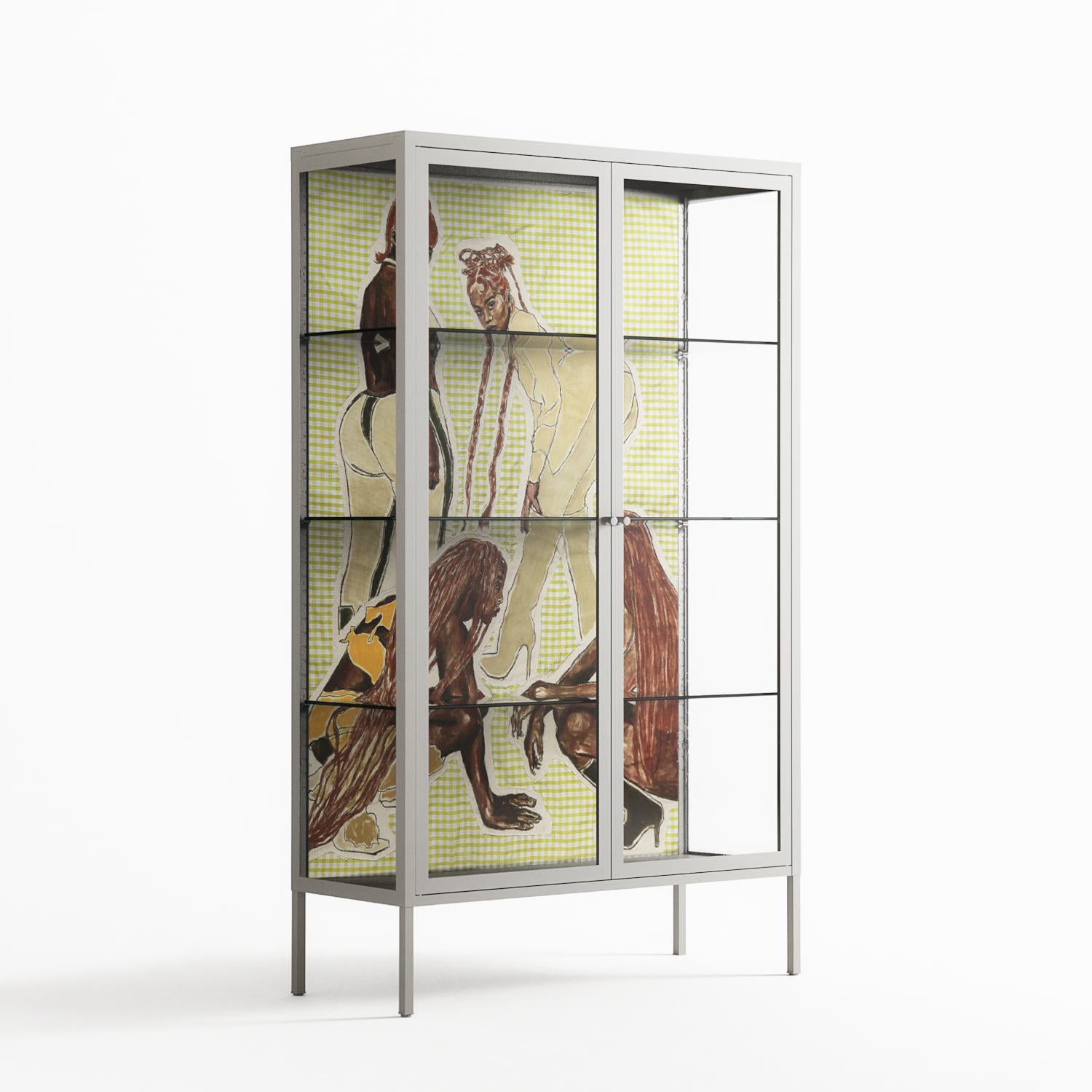 Can You Face It - Cabinet - Sophie Goudman-Peachey - Chalk - Clear glass
