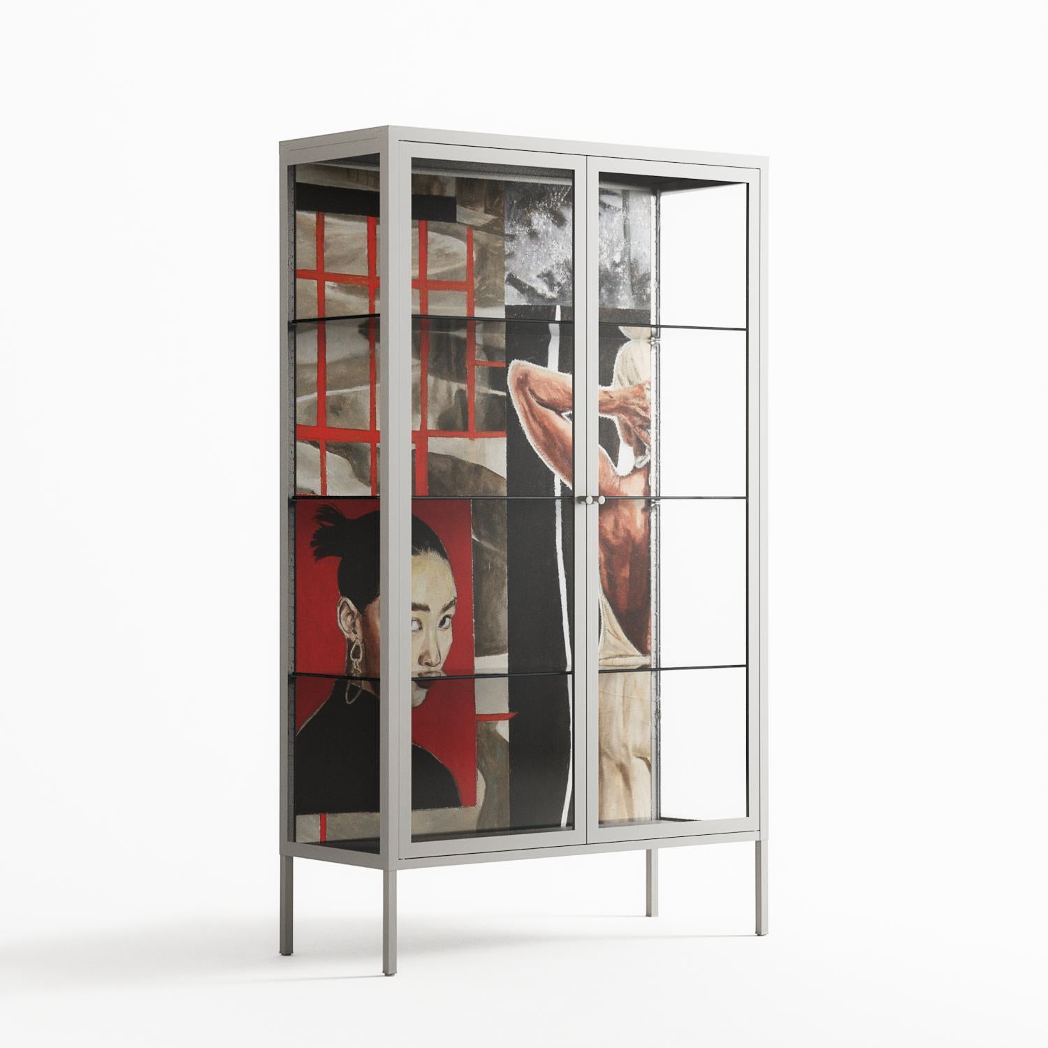 Where We Belong - Cabinet - Sophie Goudman-Peachey - Chalk - Clear glass