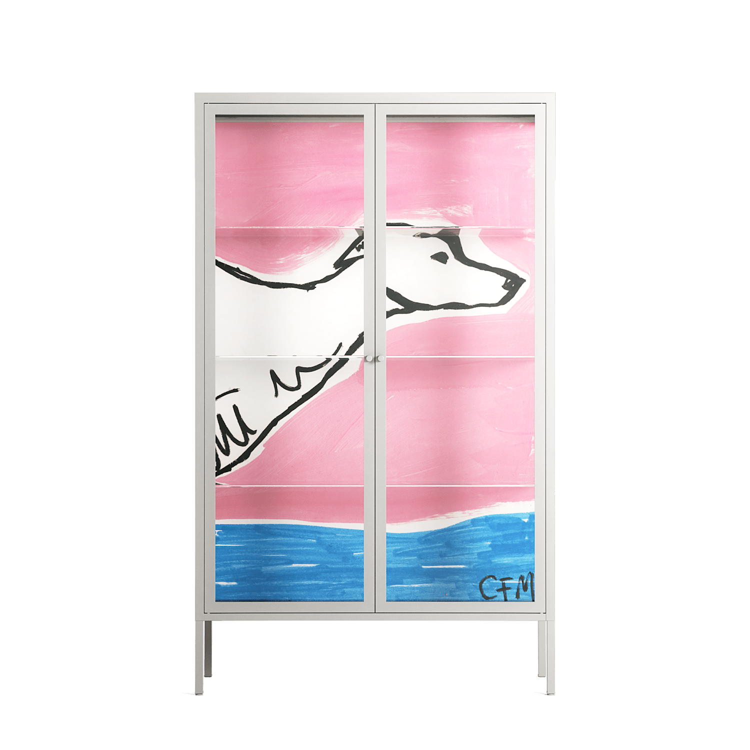 Fleeing - Cabinet - Caitlin Flood-Molyneux - Chalk - Clear glass