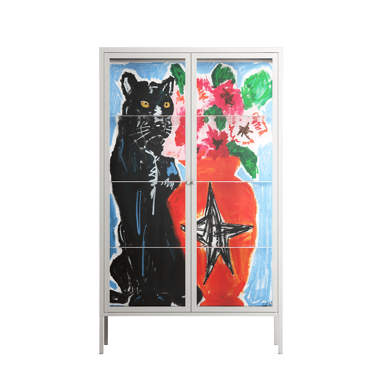 Guardian - Cabinet - Caitlin Flood-Molyneux - Chalk - Clear glass