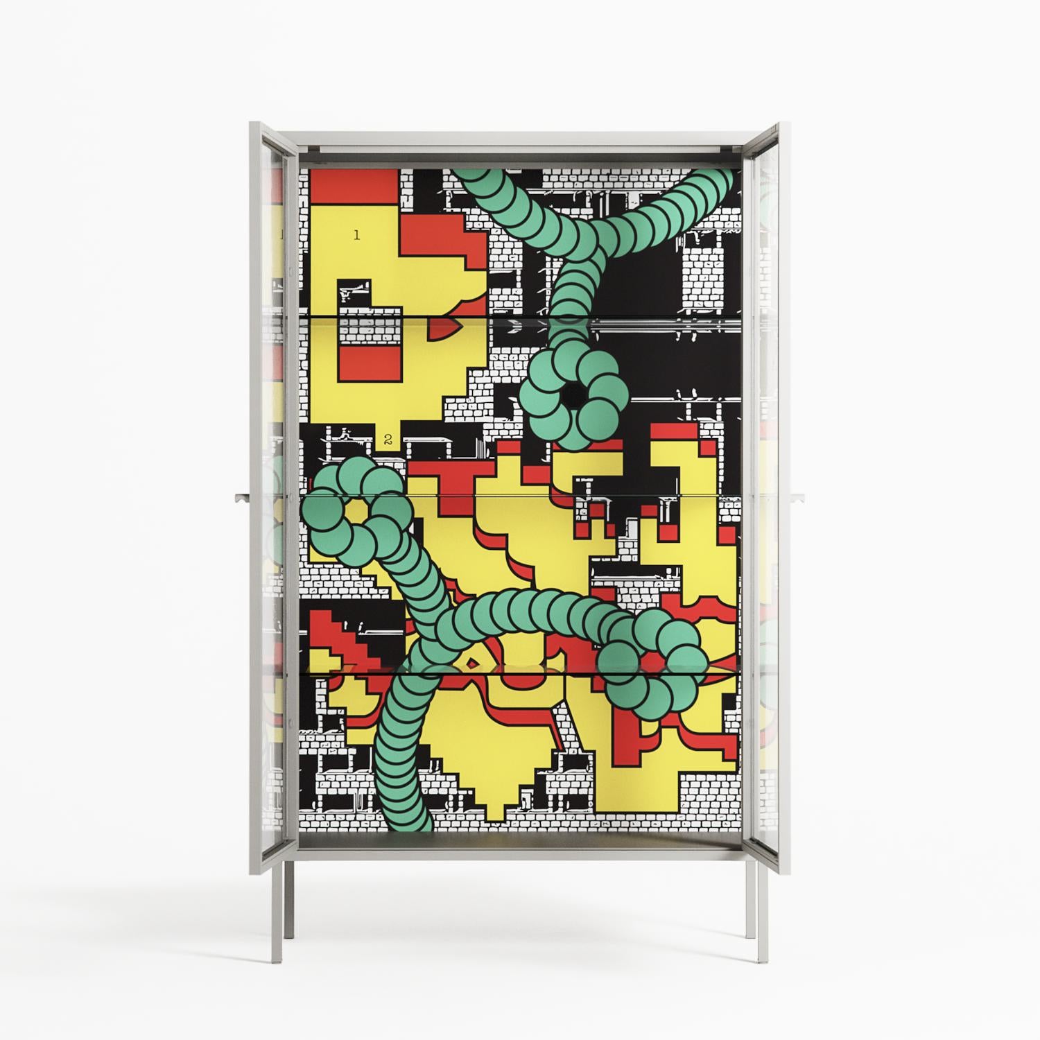 Maps - Cabinet - Naia Escribano - Chalk - Clear glass
