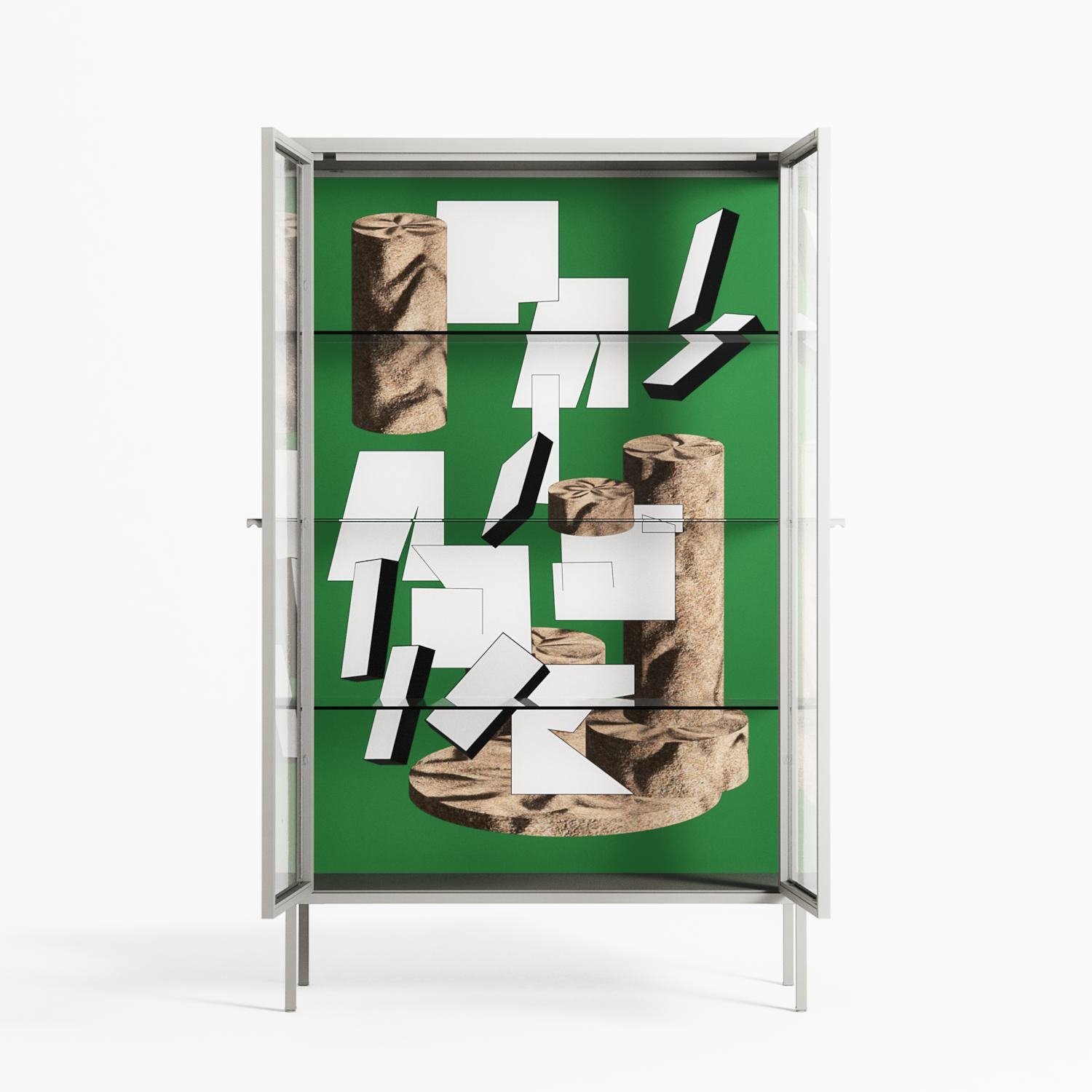 Paisaje - Cabinet - Naia Escribano - Chalk - Clear glass