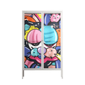 Sansone - Cabinet - Maddalena Fanfani - Chalk - Clear glass