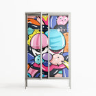Sansone - Cabinet - Maddalena Fanfani - Chalk - Clear glass
