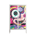 HappyFe - Cabinet - Maddalena Fanfani - Chalk - Clear glass