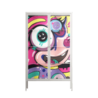 HappyFe - Cabinet - Maddalena Fanfani - Chalk - Clear glass