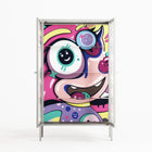 HappyFe - Cabinet - Maddalena Fanfani - Chalk - Clear glass