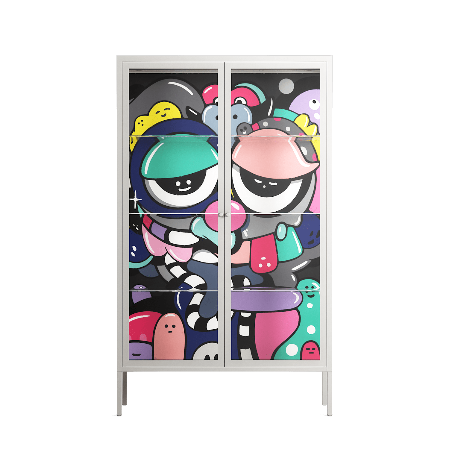 Bobsan - Cabinet - Maddalena Fanfani - Chalk - Clear glass – Workdeco