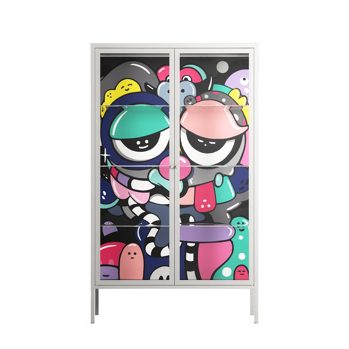 Bobsan - Cabinet - Maddalena Fanfani - Chalk - Clear glass
