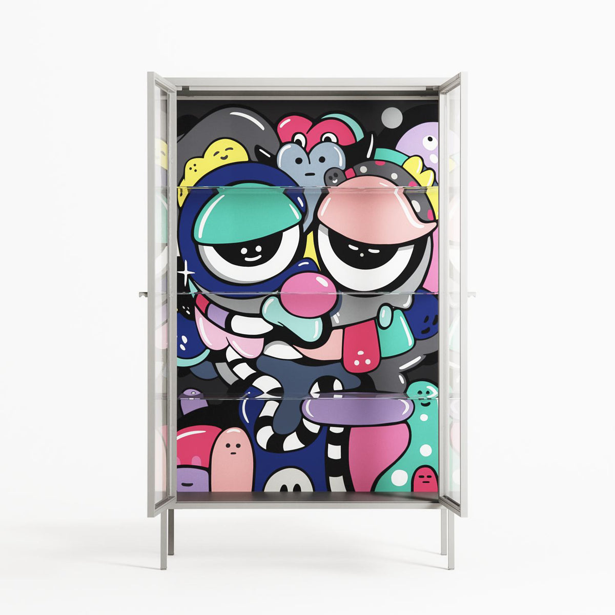 Bobsan - Cabinet - Maddalena Fanfani - Chalk - Clear glass