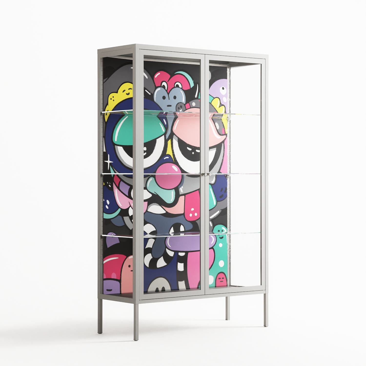 Bobsan - Cabinet - Maddalena Fanfani - Chalk - Clear glass