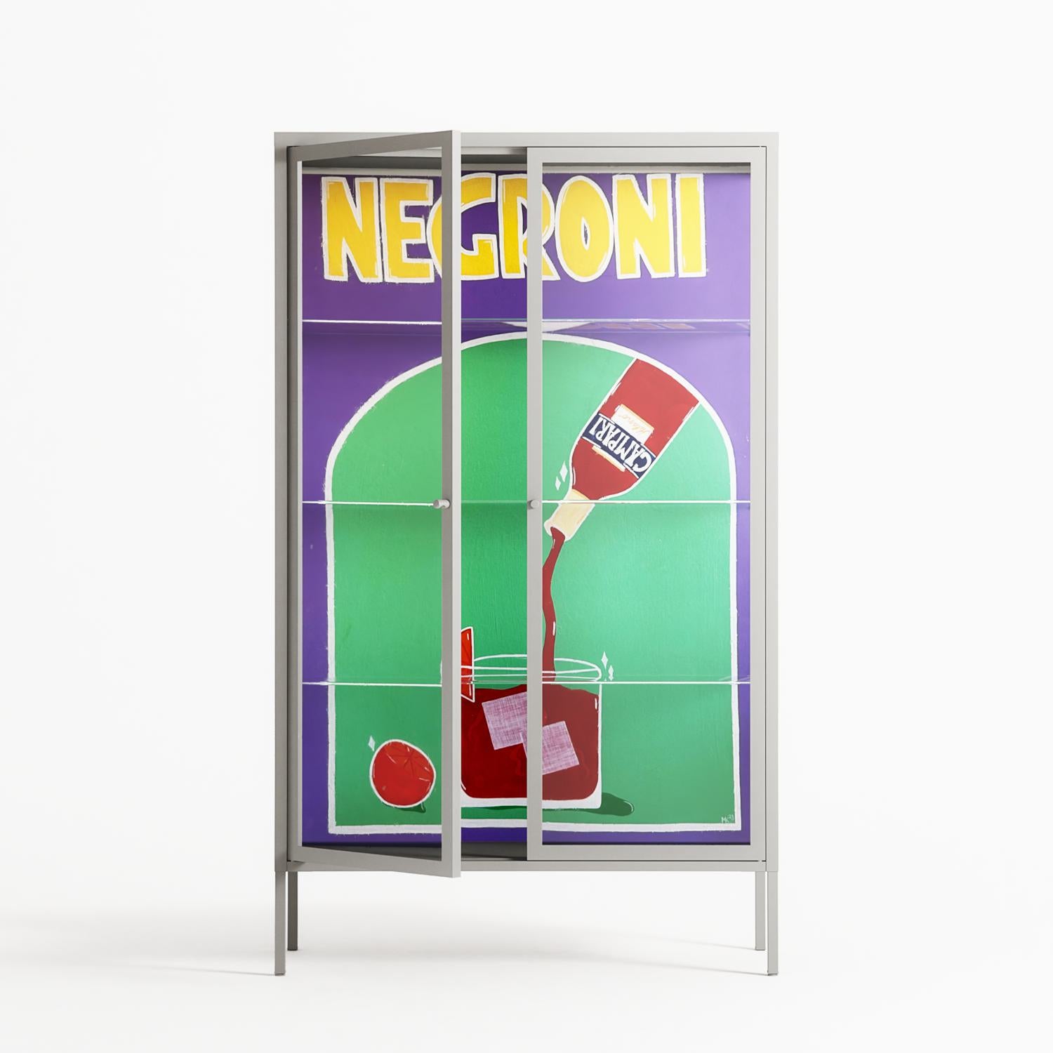 Negroni - Cabinet - Mathilda Kienast - Chalk - Clear glass