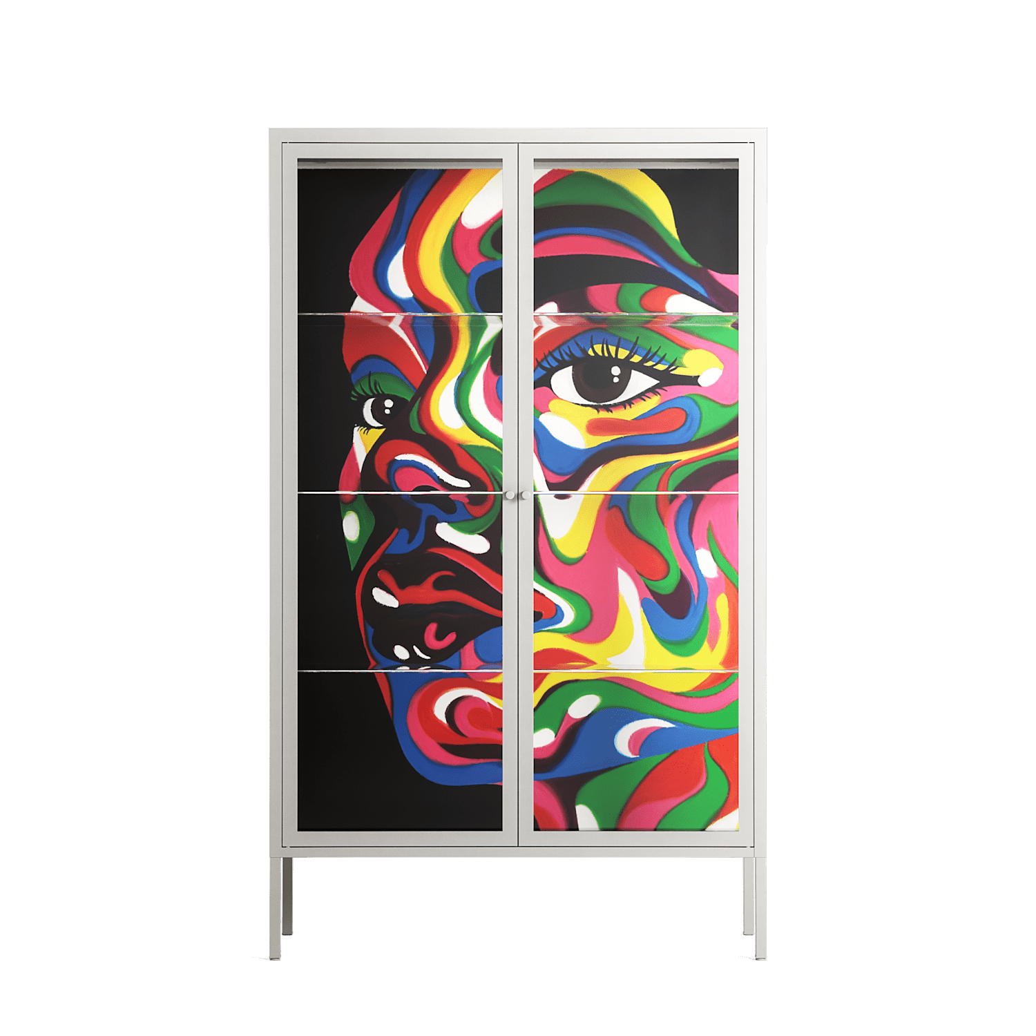 Orbiting Around Herself - Cabinet - Mathilda Kienast - Chalk - Clear glass